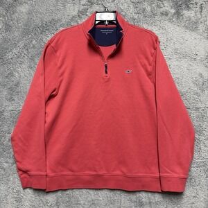Vineyard Vines Pullover Mens L Pink 1/4 Zip 100% Pima Cotton Golf Casual